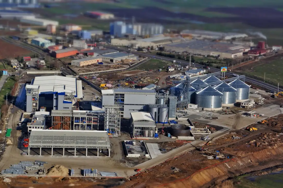 Reka Oil integrated sunflower processing plant, aerial view
